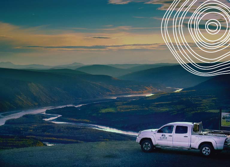 Ecofor truck overlooking the Yukon river